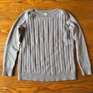 L.L. Bean Taupe Cable Knit Sweater